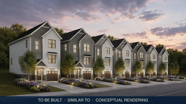 Conceptual rendering of townhomes planned for Collicello North in Harrisonburg, Virginia... to be built, similar to